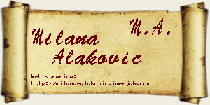 Milana Alaković vizit kartica
